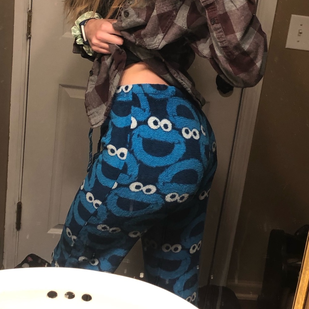 Cookie Monster fuzzy pants pajamas